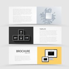 Vector modern banners set on gray background N7