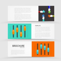 Vector modern banners set on gray background N18