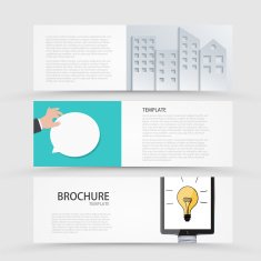 Vector modern banners set on gray background N23