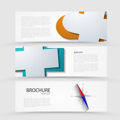 Vector modern banners set on gray background N24