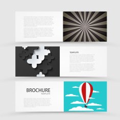 Vector modern banners set on gray background N27