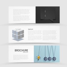 Vector modern banners set on gray background N30