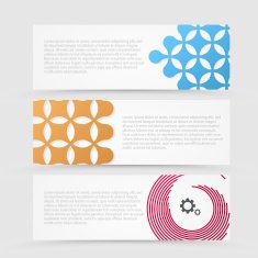 Vector modern banners set on gray background N33
