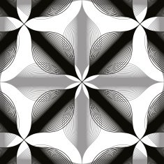 Seamless vintage floral background monochrome geometric lined