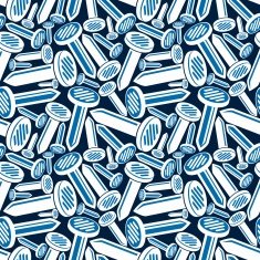 3d nails seamless pattern Carpentry theme components Repair