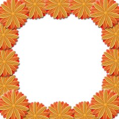 frame from brown flowers on white background