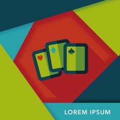 Playing cards flat icon with long shadow eps10 N6
