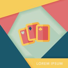 Playing cards flat icon with long shadow eps10 N7