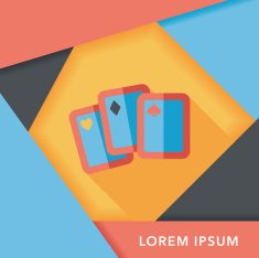 Playing cards flat icon with long shadow eps10 N9