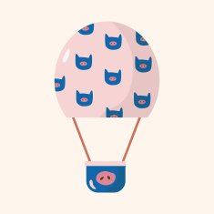 style hot air ballon theme elements vector eps N149