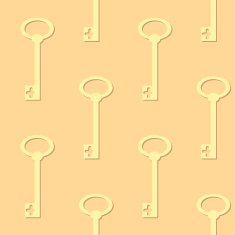 Seamless background with retro keys silhouette