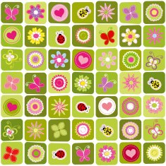 Springtime colorful seamless pattern
