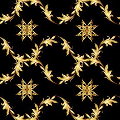 Golden floral pattern on black N2