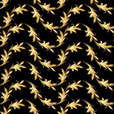 Golden floral pattern on black N3