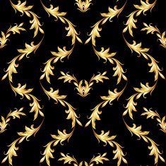 Golden floral pattern on black N5