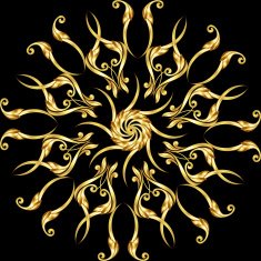 Golden floral pattern on black N6