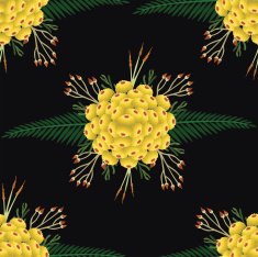 vector pattern with different flowers N7