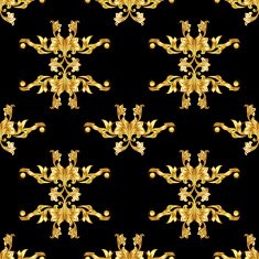 Golden floral pattern on black N7