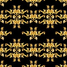 Golden floral pattern on black N8