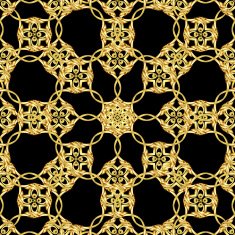 Asian golden pattern on black N5