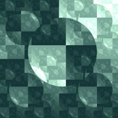 Symmetrical fractal green light circle digital line