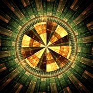 Computer generated illustration rendered fractal solar N4