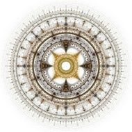 Computer generated illustration rendered fractal solar N9