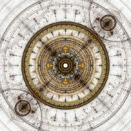 Computer generated illustration rendered fractal solar N10