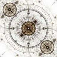 Computer generated illustration rendered fractal solar N11