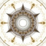 Computer generated illustration rendered fractal solar N12