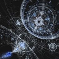 Colorful fractal clockwork abstract gears digital artwork