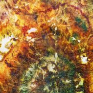 fragment of painting on silk batik