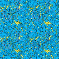 seamless background with leaves and twisted branches