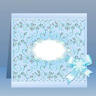 background card with a bow and delicate flower