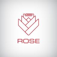 vector rose flower outline icon