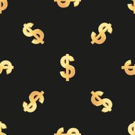Universal vector seamless patterns tiling Finance theme with gold dollar N7