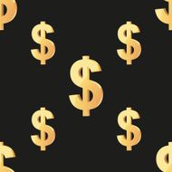 Universal vector seamless patterns tiling Finance theme with gold dollar N8
