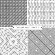 Gray seamless vector patterns set N2