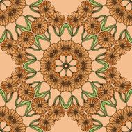 Decorative pattern with flowers of calendula
