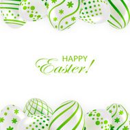 Easter eggs with green pattern