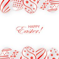 Easter eggs with red pattern