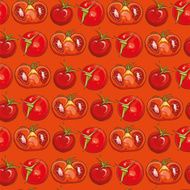 red seamless pattern with tomatoes