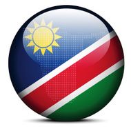 Map with Dot Pattern on flag button of Republic Namibia