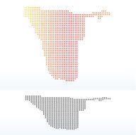 Map of Republic Namibia with Dot Pattern