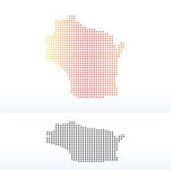 Map of USA Wisconsin State with Dot Pattern N2