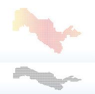 Map of Republic Uzbekistan with Dot Pattern
