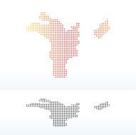 Map of United Arab Emirates Sharjah Emirate with Dot Pattern