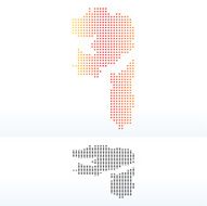 Map of United Arab Emirates Fujairah Emirate with Dot Pattern