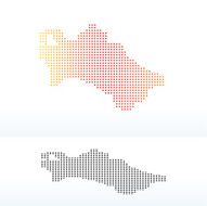 Map of Turkmenistan with Dot Pattern