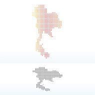 Map of Kingdom Thailand with Dot Pattern